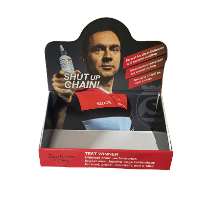 Zero Friction Cycling – Corrugated Counter Display