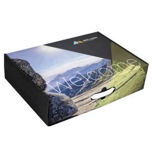 E Flute Corrugated Retail Carton with Plastic Handle