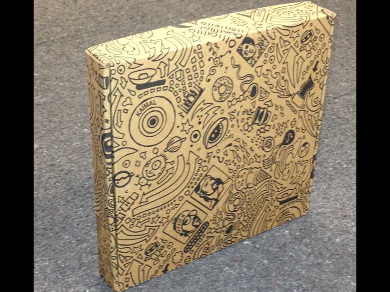 Die Cut E Flute 1 color on Kraft