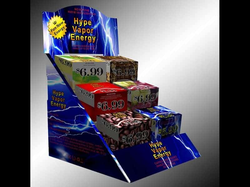 Hype Vapor Energy Corrugated Floor Display