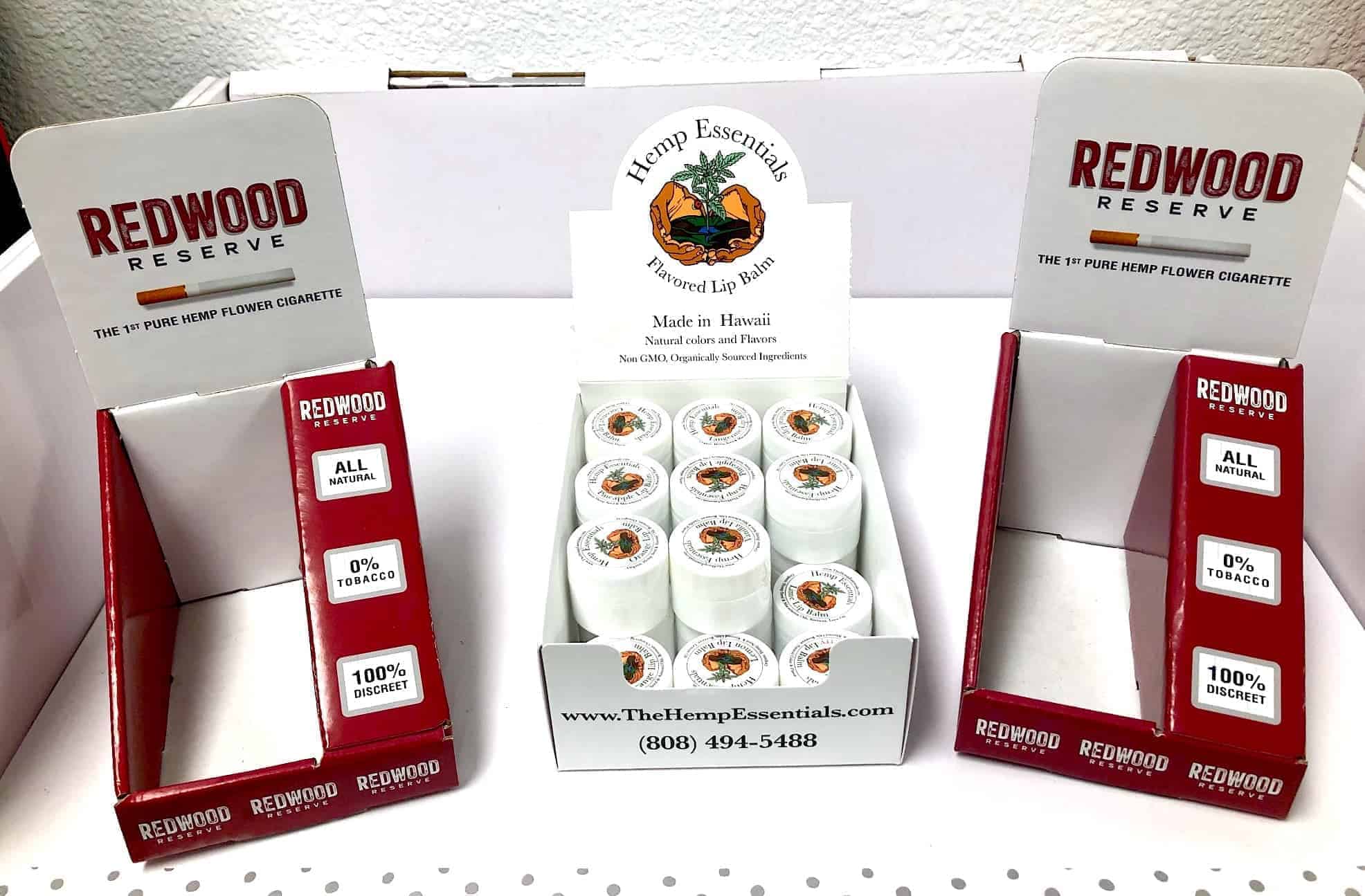 Redwood Reserve & Hemp Essentials Counter Displays