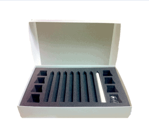 Grey ether foam insert for protective packaging