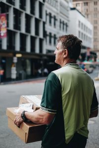 shipping box - delivery man